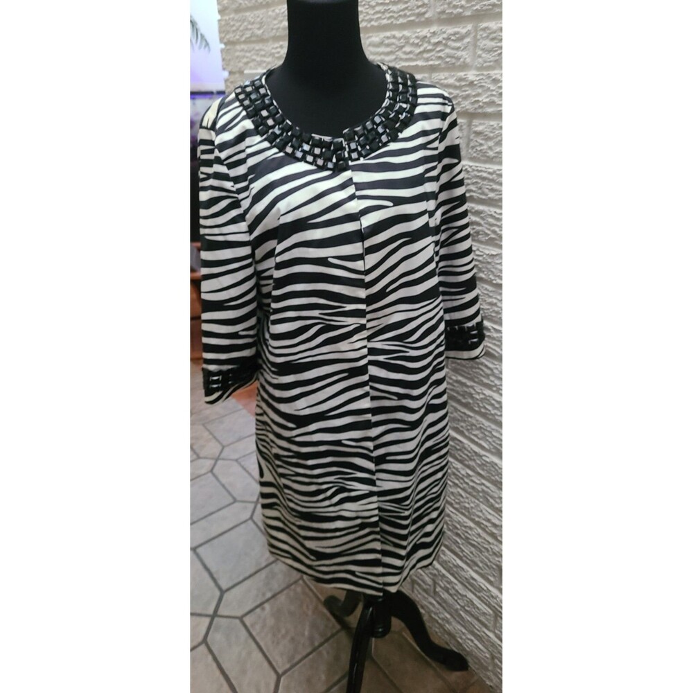 Lady Noiz animal print beaded Embellished Tunic Jacket M  Mint!